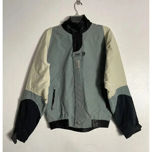 HELLY HANSEN Mens Long Sleeve Full Zip Up Waterproof Rain Jacket Gray M